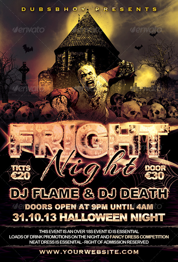 Halloween Fright Night Flyer Print Templates Graphicriver 3994