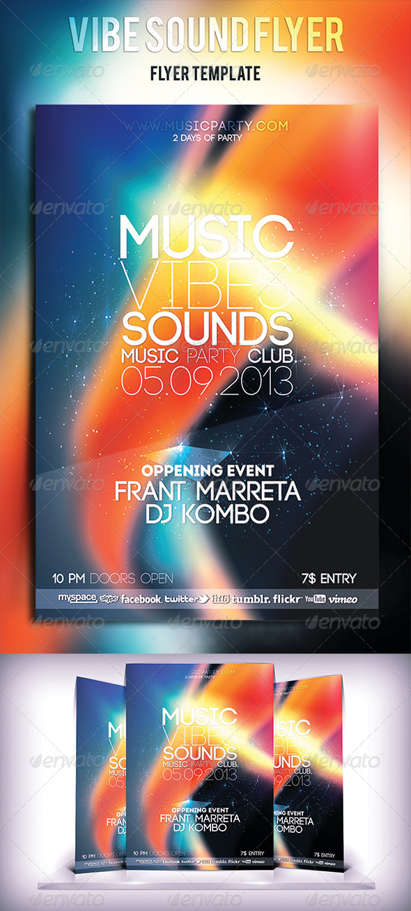 Vibe Sound Flyer - Clubs & Parties Events