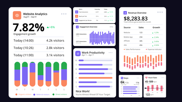 Row & Column Bar Chart infographic Logo Stings template preview