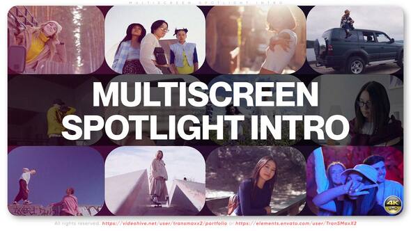 Multiscreen Spotlight Intro Openers template preview