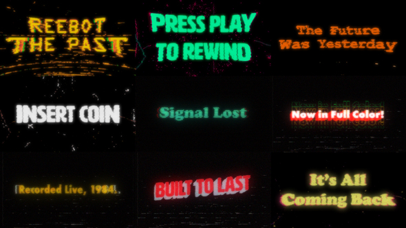 Retro Text Preset Titles template preview