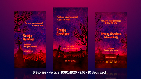 Halloween Instagram Stories Openers template preview