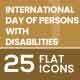 International Day of Persons with Disabilities Flat Multicolor Icons 