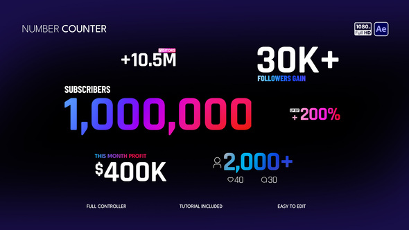 Number Counter Titles template preview
