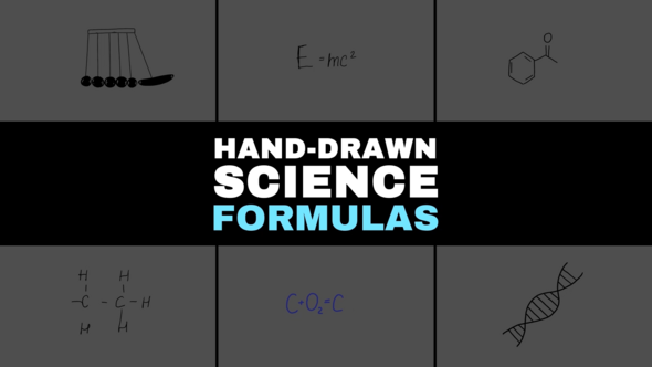 Hand Drawn Science Formulas and Diagrams for After Effects Elements template preview