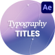 Typography Titles - VideoHive Item for Sale