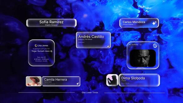 Glass Lower Thirds Titles template preview