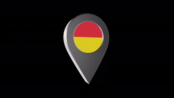 3d Animation Map Navigation Pointer With Flag Of Wroclaw (Poland) With Alpha Channel - 4K alt