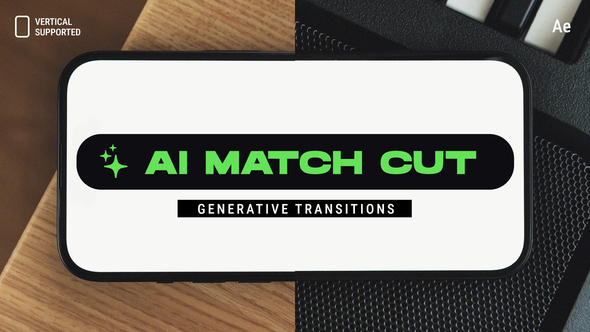 AI Generative Phone Match Cut Transitions | Vertical | After Effects Elements template preview