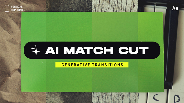 AI Generative Photo Match Cut Transitions | Vertical | After Effects Elements template preview