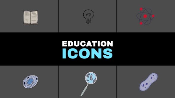 Science Education Icons for After Effects Elements template preview