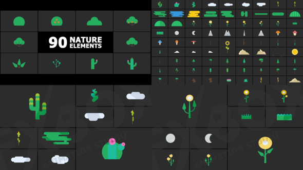Animated Nature Elements for After Effects Elements template preview