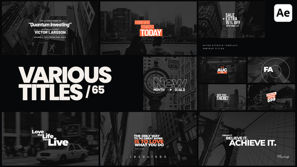 Various Titles 65 Titles template preview