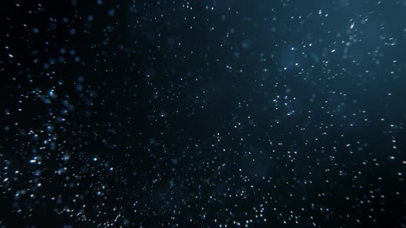 Abstract macro blue deep sea particle background loop