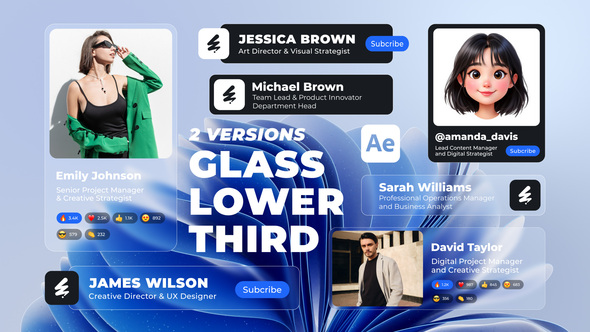 Modern Lower Thirds | Glass & Classic Versions Titles template preview