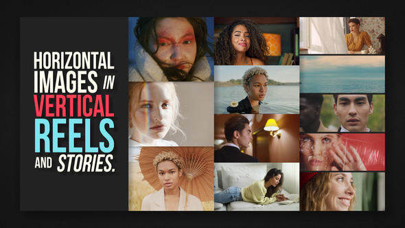 Horizontal Images in Vertical Reels and Stories Openers template preview