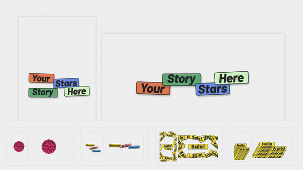 Pop Typography Kit Titles template preview