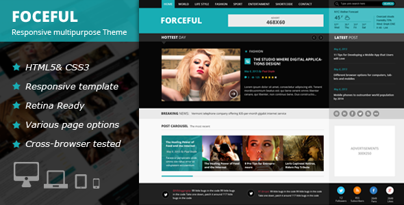 Download ForceFul - HTML5 Magazine Website Template