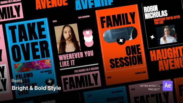 Reels - Bright & Bold Style After Effects Project Files Product Promo template preview
