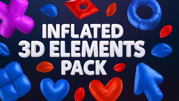 3D Glossy Inflated Pack – Trendy Plastic Shapes & Visual FX Elements template preview