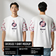 5 Oversized T-Shirt mockups on Asian Man. Vol.01. Generated AI 