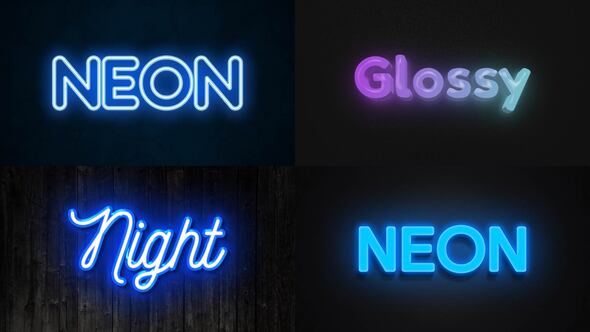 Text Effect - Neon Style 01 Titles template preview