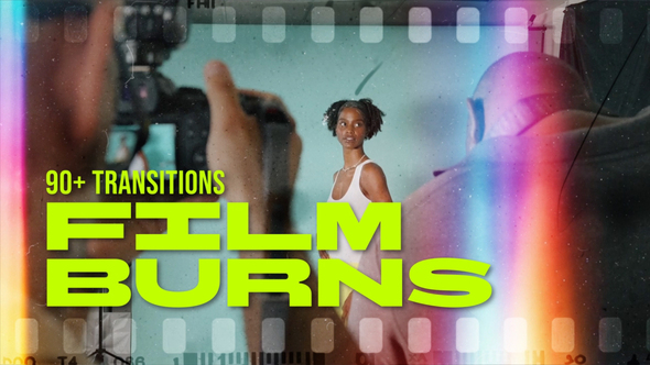 90 Transitions Film Burns Light Leaks broadcast-packages template preview
