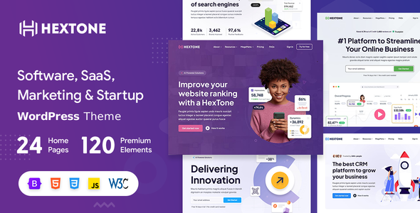 HexTone – Software, SaaS & Startup WordPress Theme