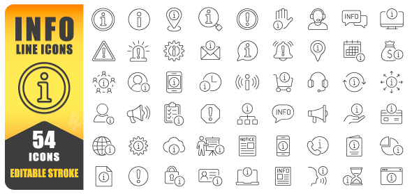 Information Line Icon Vector Set
