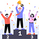 Winner Celebration Vector 