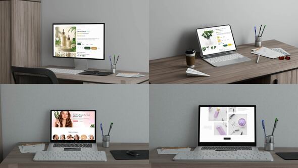 Gadget collection mockup Product Promo template preview