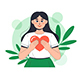 Girl Holding a Heart Vector 