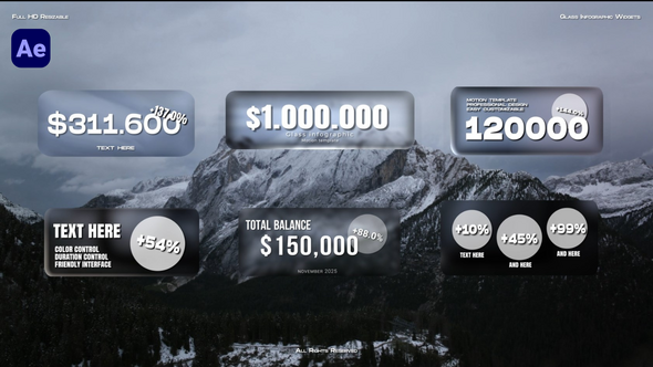 Glass Infographic Widgets Logo Stings template preview