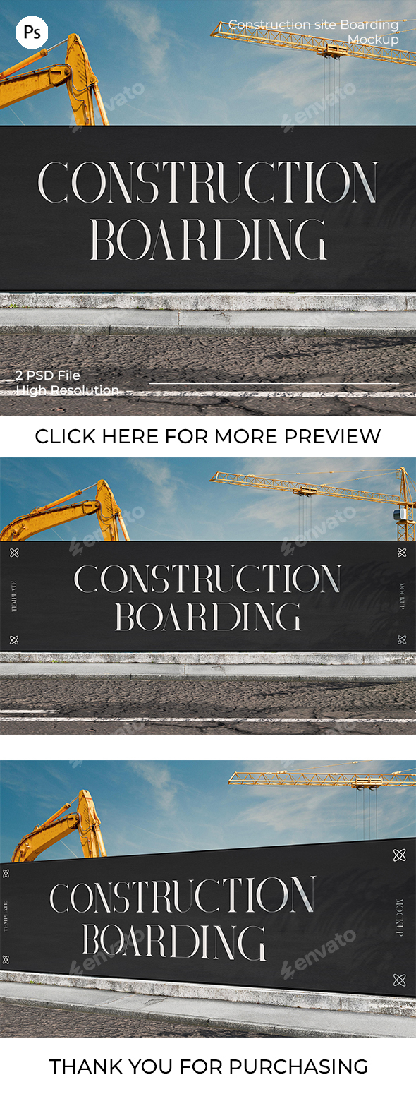 Construction Site Boarding Mockup