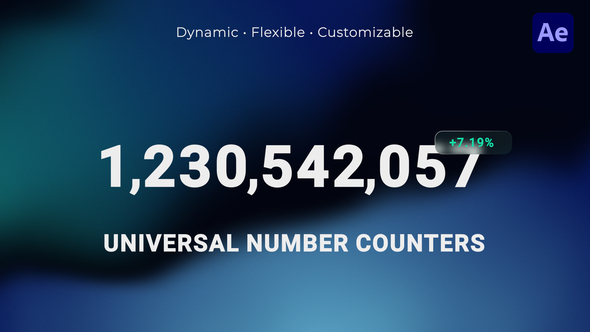 Universal Number Counters Logo Stings template preview