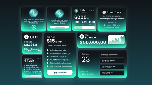 SaaS Widgets Elements template preview