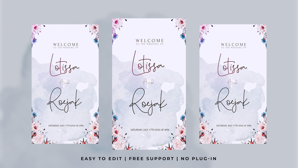 Vertical Wedding Intro Video Displays template preview