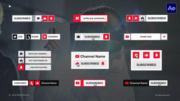 Social Media Elements  AE Logo Stings template preview