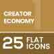 25 Creator Economy Flat Multicolor Icons 