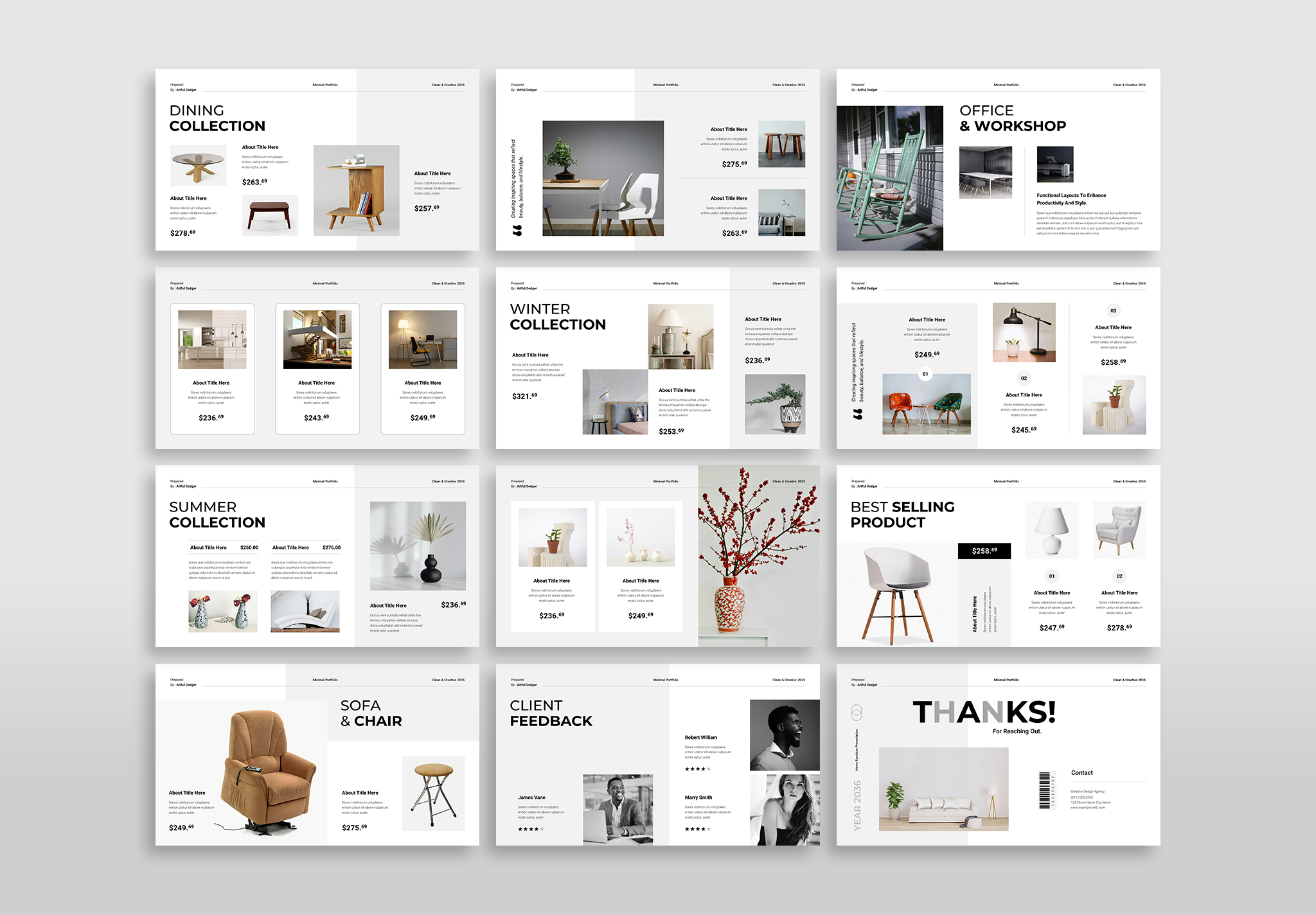 Home Interior & Furniture Catalog PowerPoint Presentation Template ...
