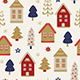 Christmas Seamless Pattern with Houses 