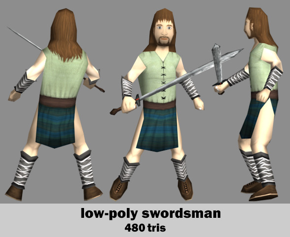 Low Poly Swordsman - 3Docean 5514703