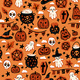 Seamless Halloween Orange Kids Pattern 