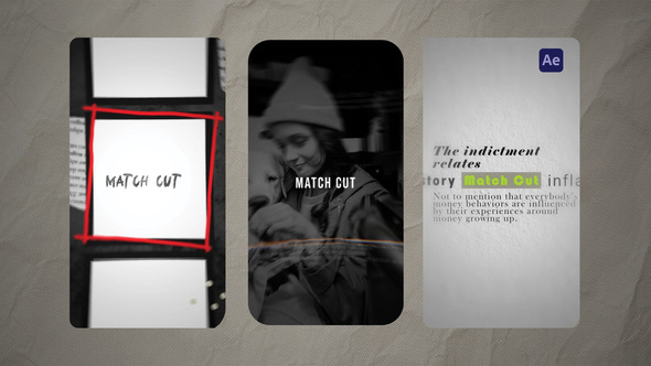 Text Match Cut Titles template preview