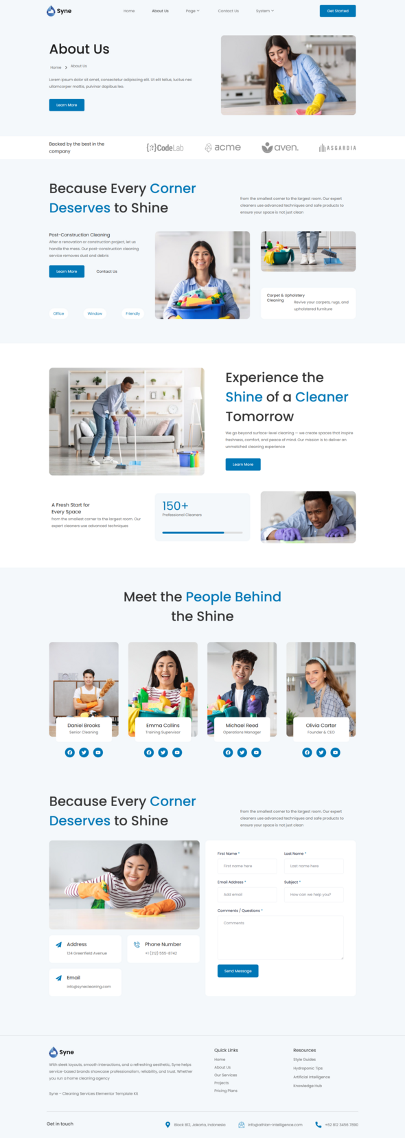 Syne - Cleaning Services Elementor Template Kit