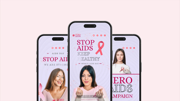 Aids Day Vertical Promo Video Displays template preview