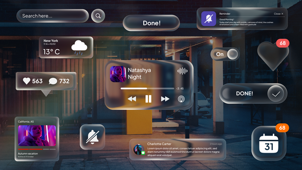 Liquid Interface Items Elements template preview