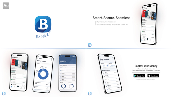 Smartphone App Promo Mockup – 3 Scenes Commercial After Effects Template Product Promo template preview