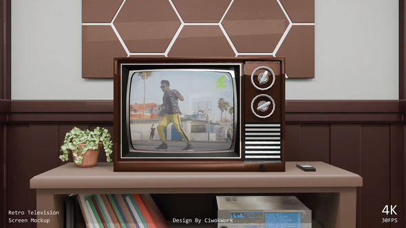 Retro Television Screen Mockup Video Displays template preview