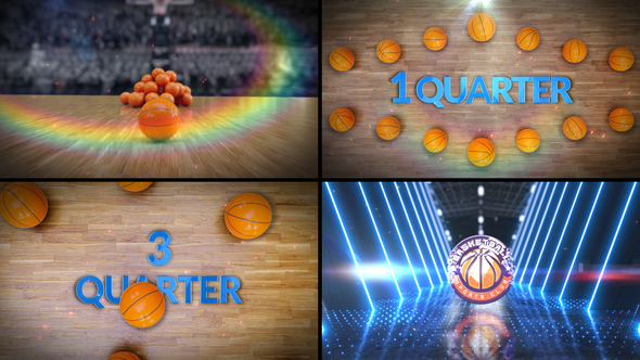 Basketball Bumper 6 (3-Bumpers) Logo Stings template preview